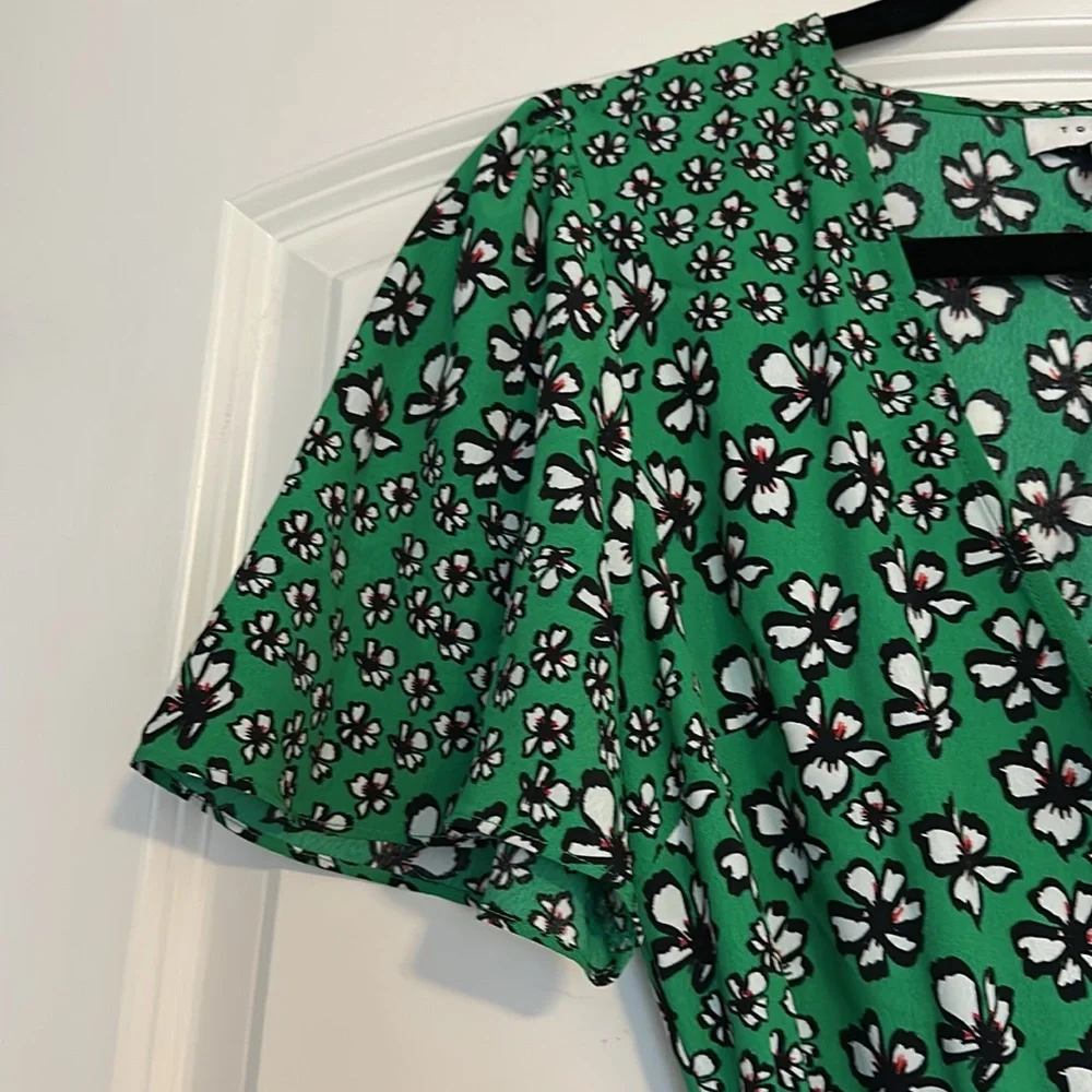 Topshop Green Floral Dress - Size 4